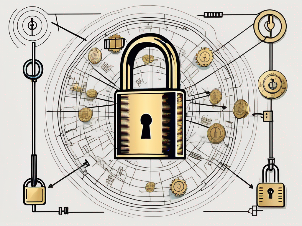 A large padlock being unlocked by a golden key